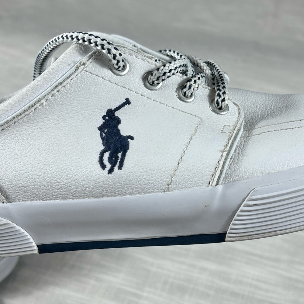 **SOLD**Polo Ralph Lauren Faxon Low White Genuine Leather lace up Mens shoes - Picture 3 of 16